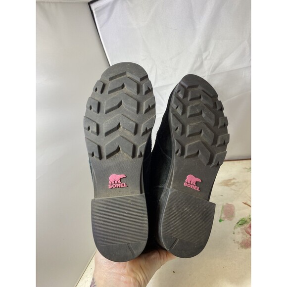 Sorel Black Emelie Lace Up Iridescent Polka Dot Boots Shoes Size 5 - Picture 5 of 10